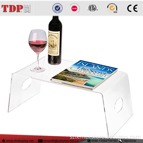Multipurpose Clear Acrylic Breakfast in Bed Serving Tray with Handles / Display Stand Shelf / Lap Desk